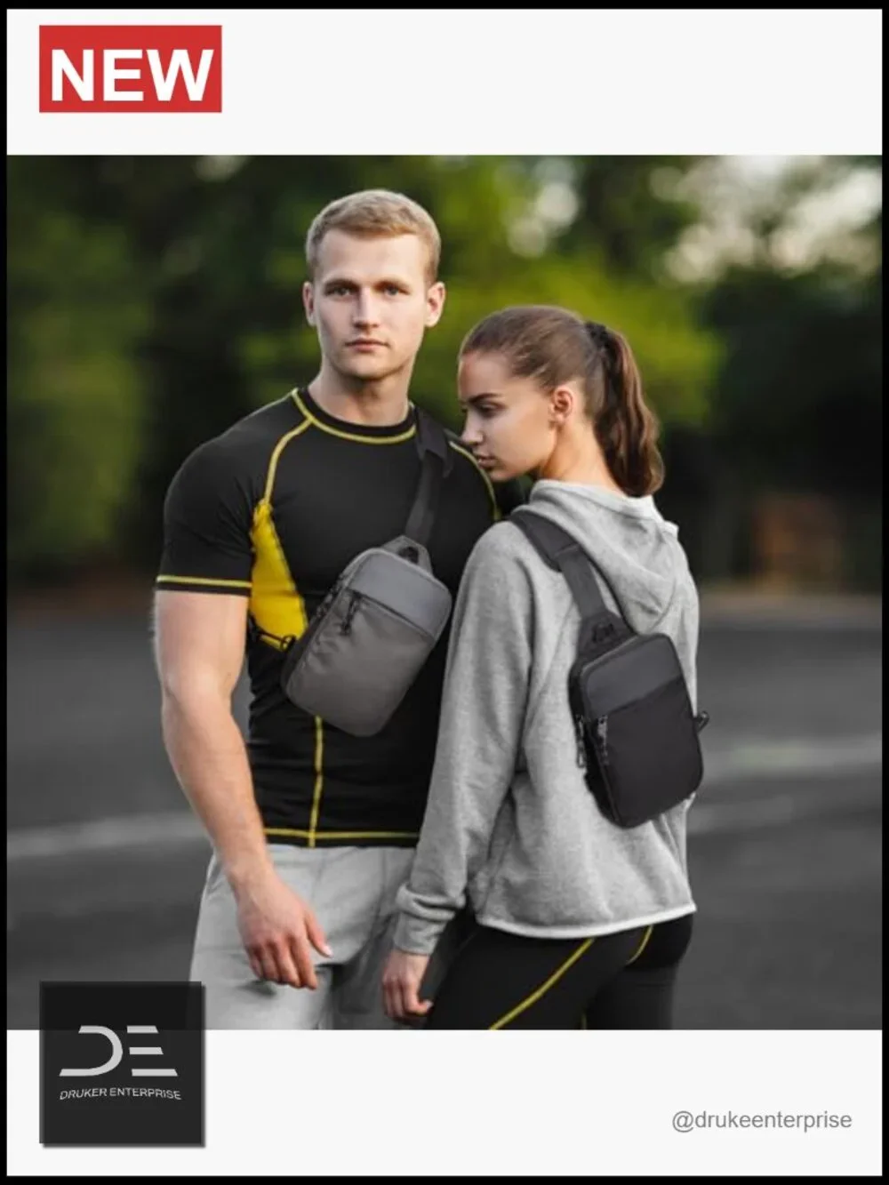 RFID Blocking Sling Bag Crossbody Backpack Chest Bag for Travel Workout